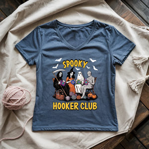 Spooky Crochet Club Lady V-neck