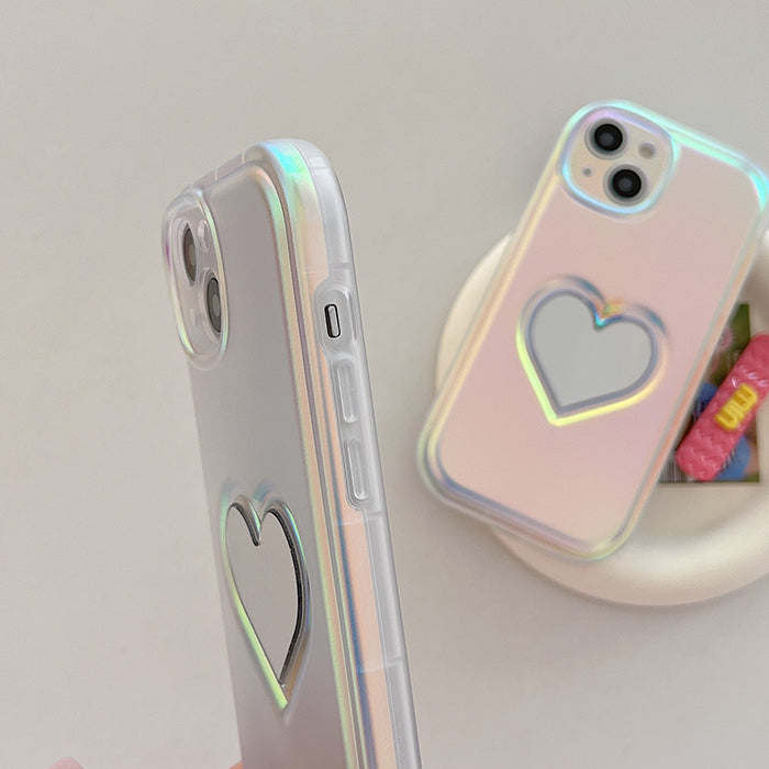 Holographic Heart Mirror iPhone Case