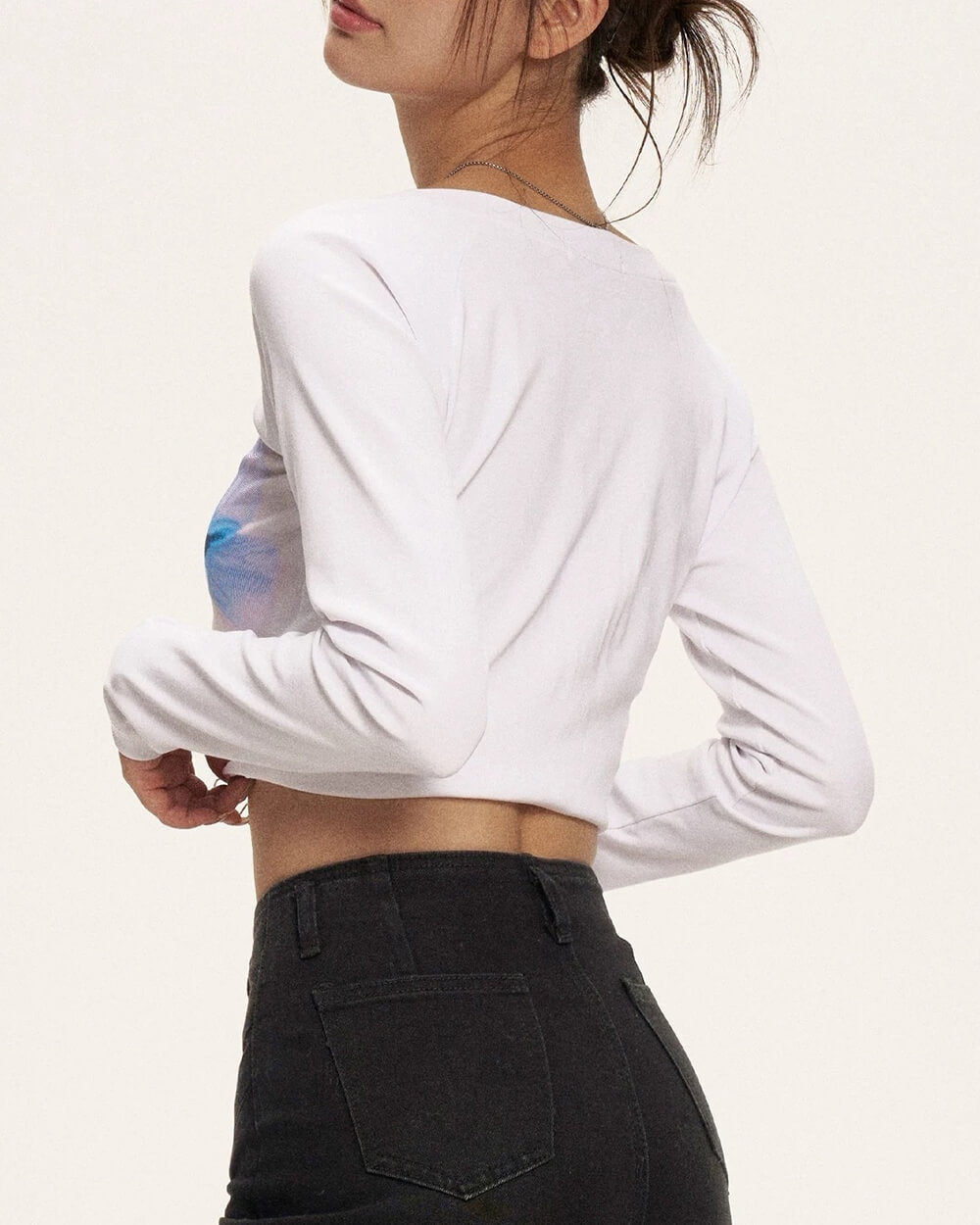 Indie Butterfly Print Long Sleeve Top