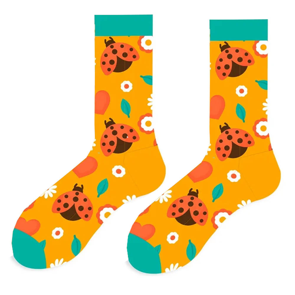 Ladybug Print Socks