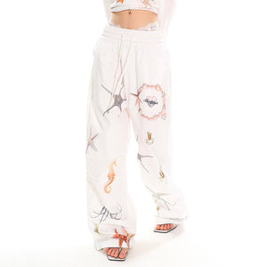 Mermaid Aesthetic Wide-Leg Trousers