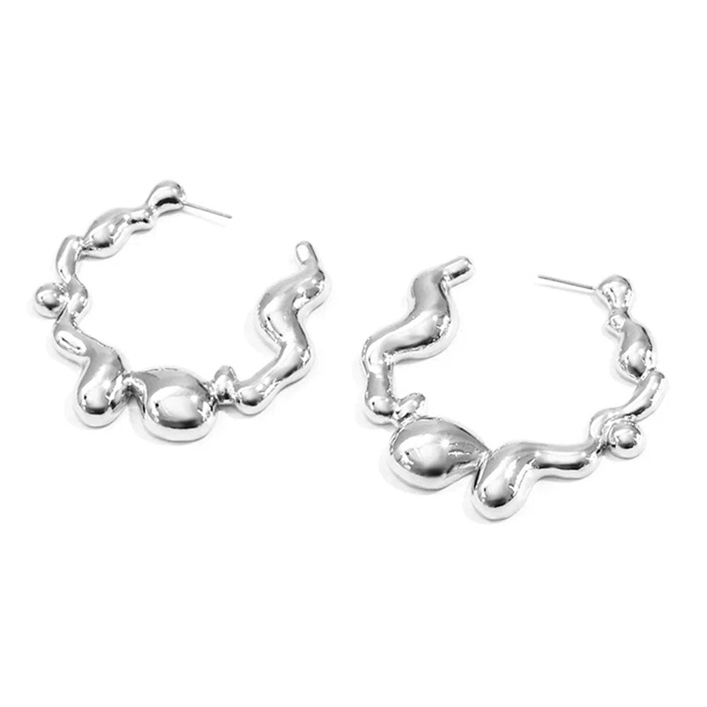 Metal Drops Hoop Earrings