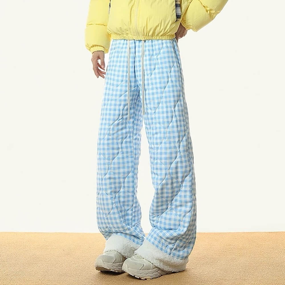 Pastel Checkered Puffer Pants