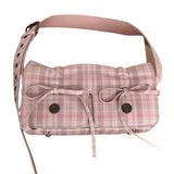 Soft Girl Plaid Mini Shoulder Bag