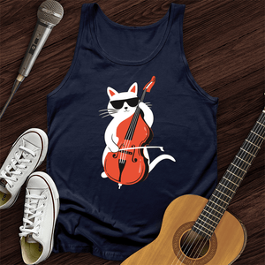 Cat Playing Cello Tank Top