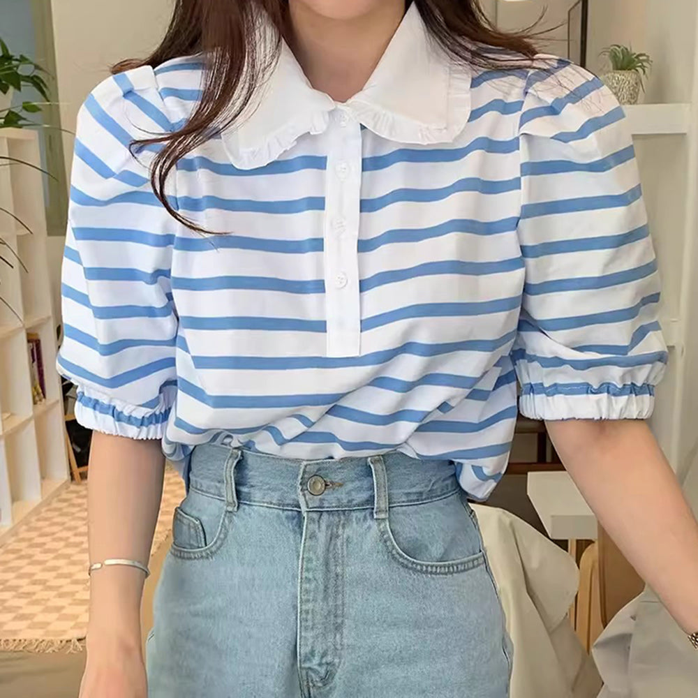 Puff Sleeve Sailor Stripe Tee