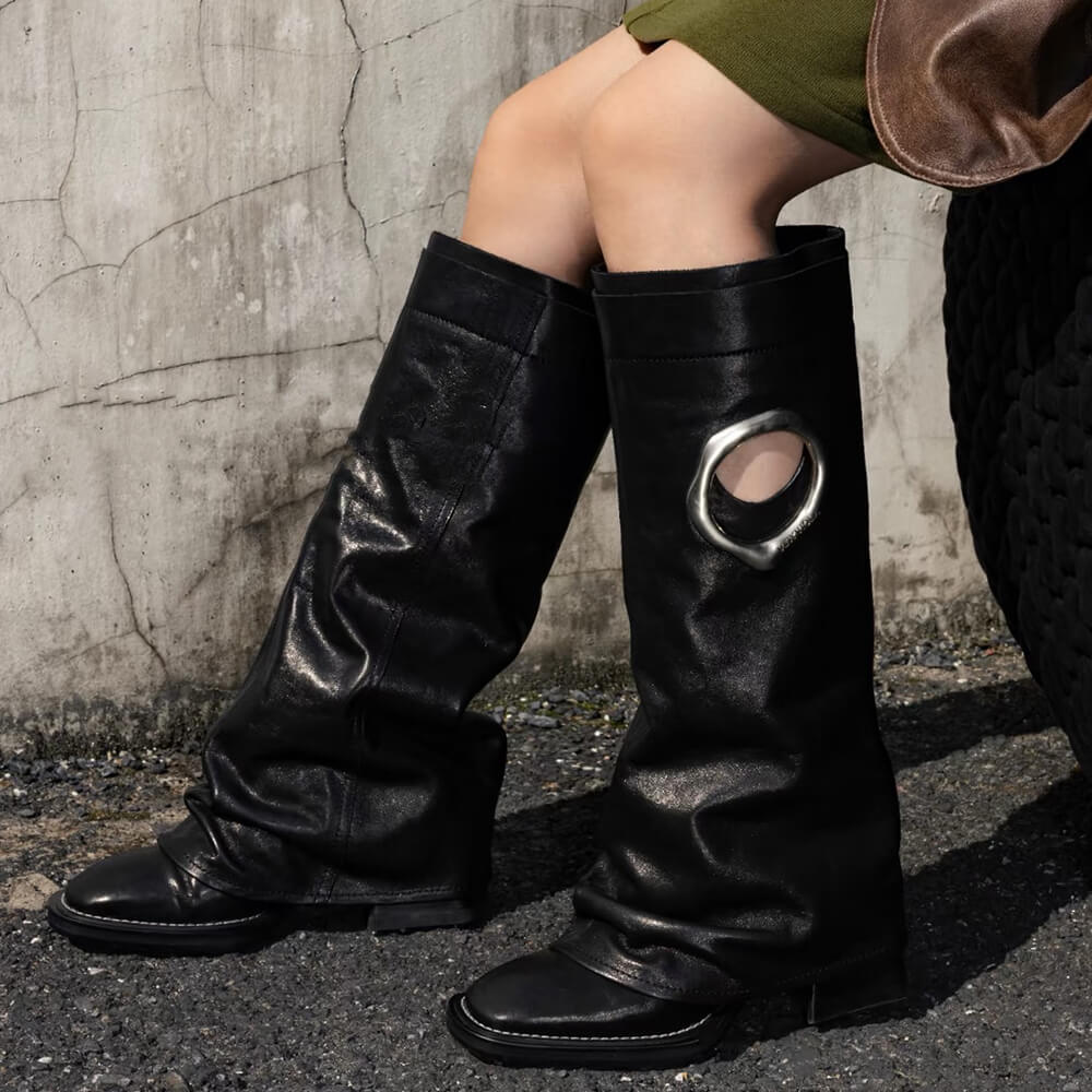 Round Cutout High Shaft Boots