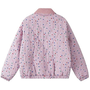 Soft Girl Pink Heart Pattern Jacket