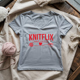 Knitflix And Chill Lady V-neck