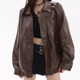 Star Girl Bomber Leather Jacket