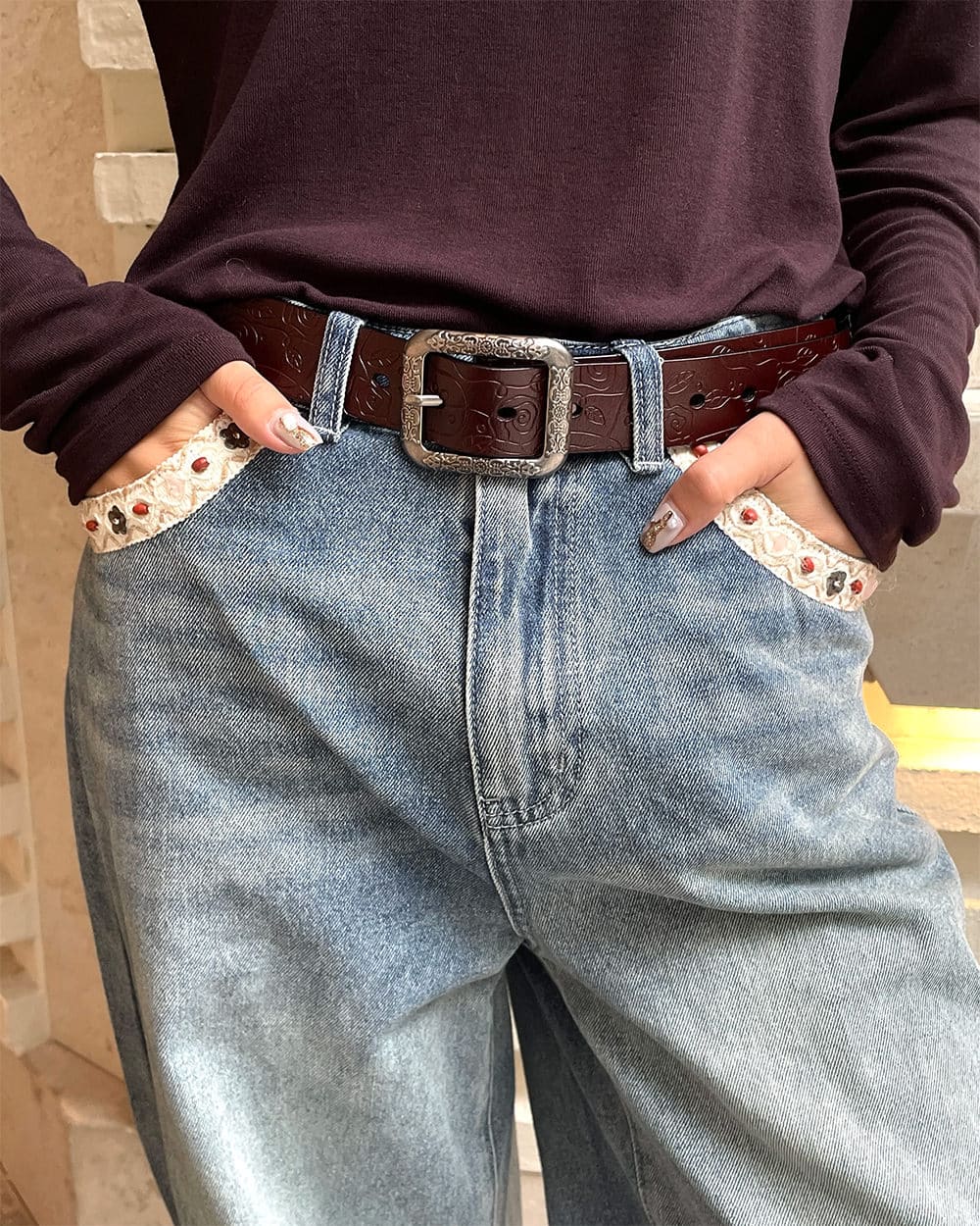 Secret Garden Leather Belt