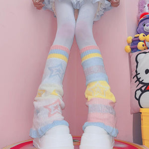 Y2K Pastel Star Leg Warmers
